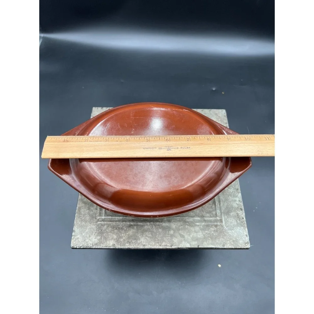 Vintage Pyrex Early American 1.5 Qt Casserole Dish 043 Brown Gold Eagle W/ Lid
